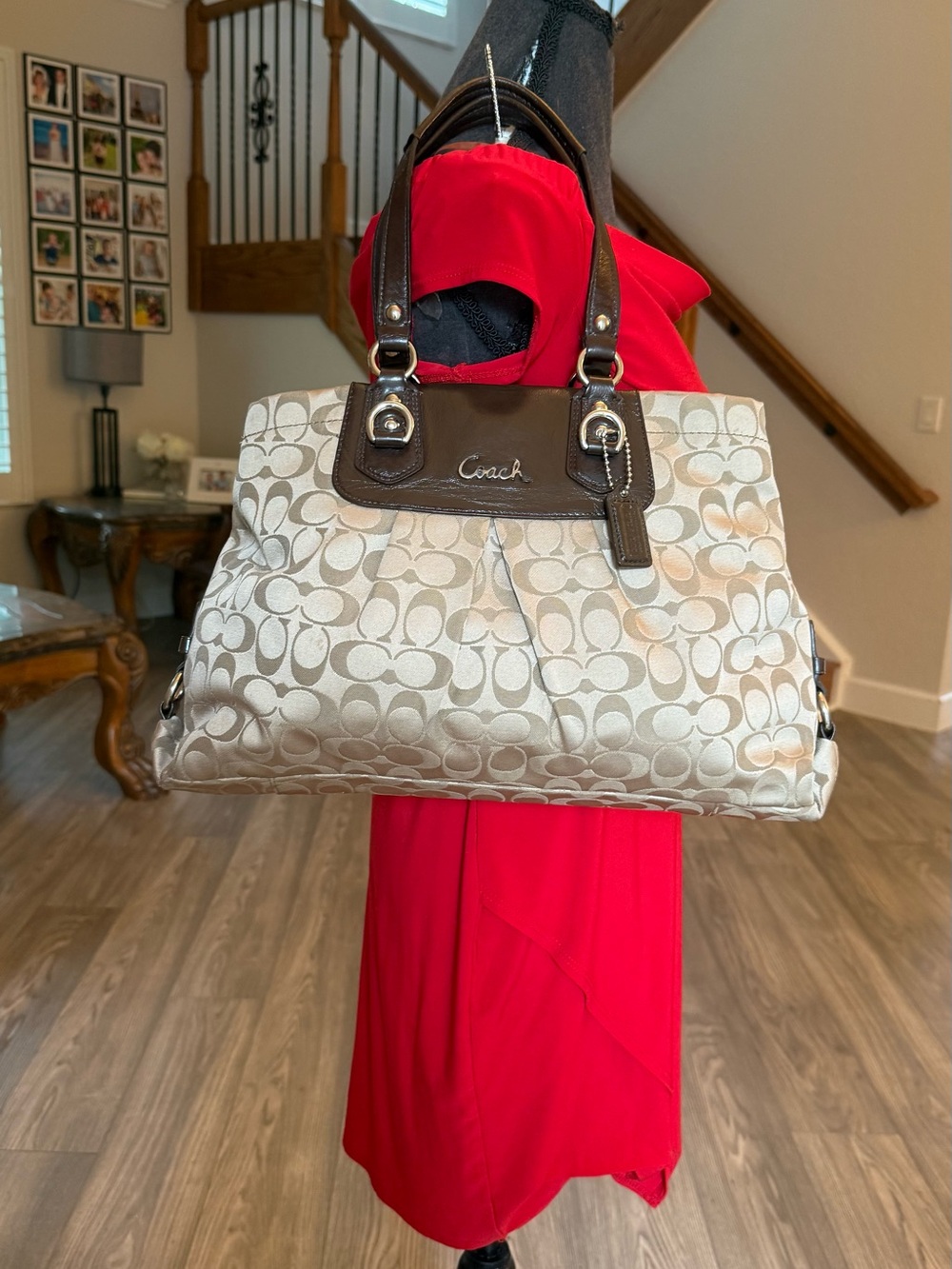 Coach Y2K Ashley Carryall Shoulder Bag Brown F15510 Coach Logo Leather Canvas - Picture 3 of 17